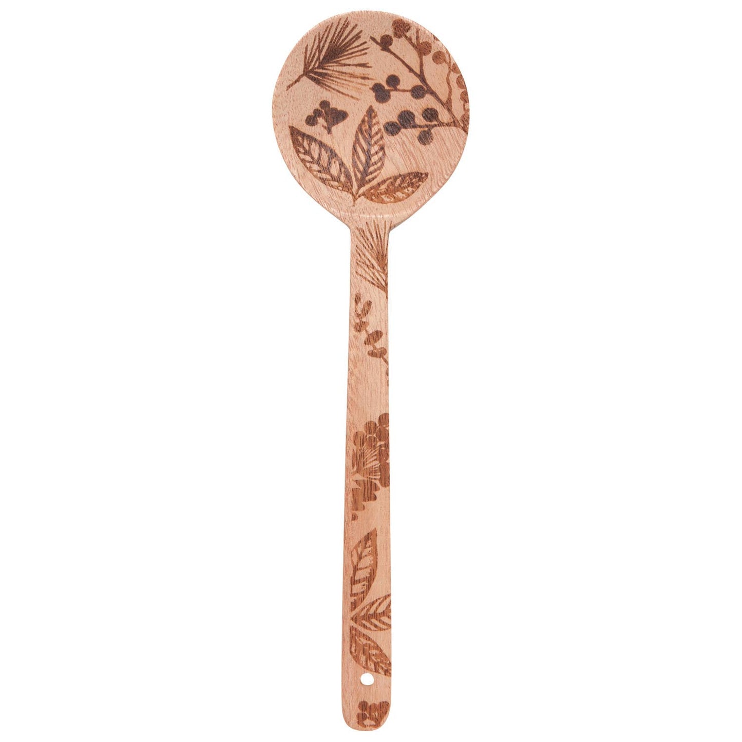 Winterberry Engraved Neem Wood Christmas Utensils Set of 4