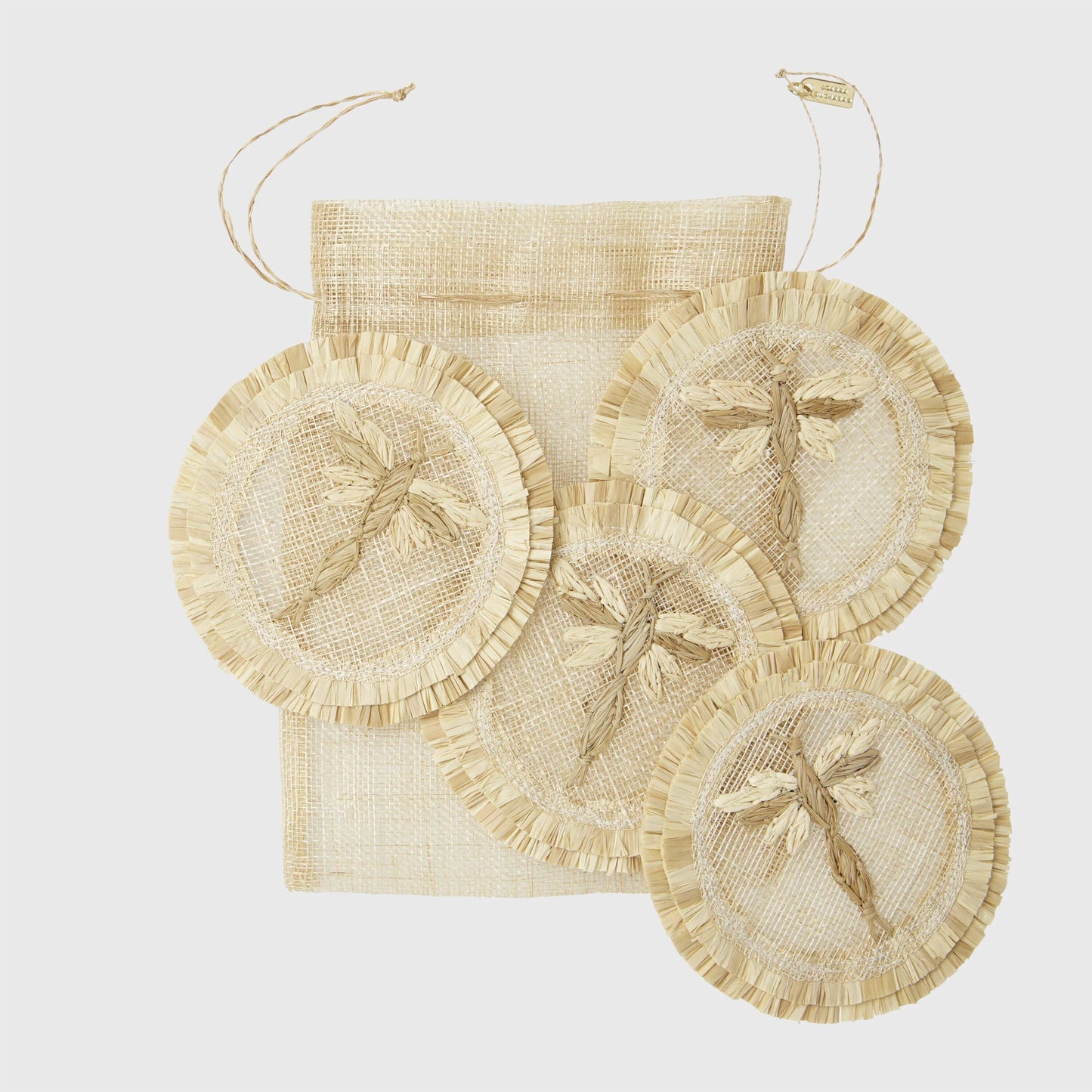 Dragonfly Straw Coaster - Set of Four