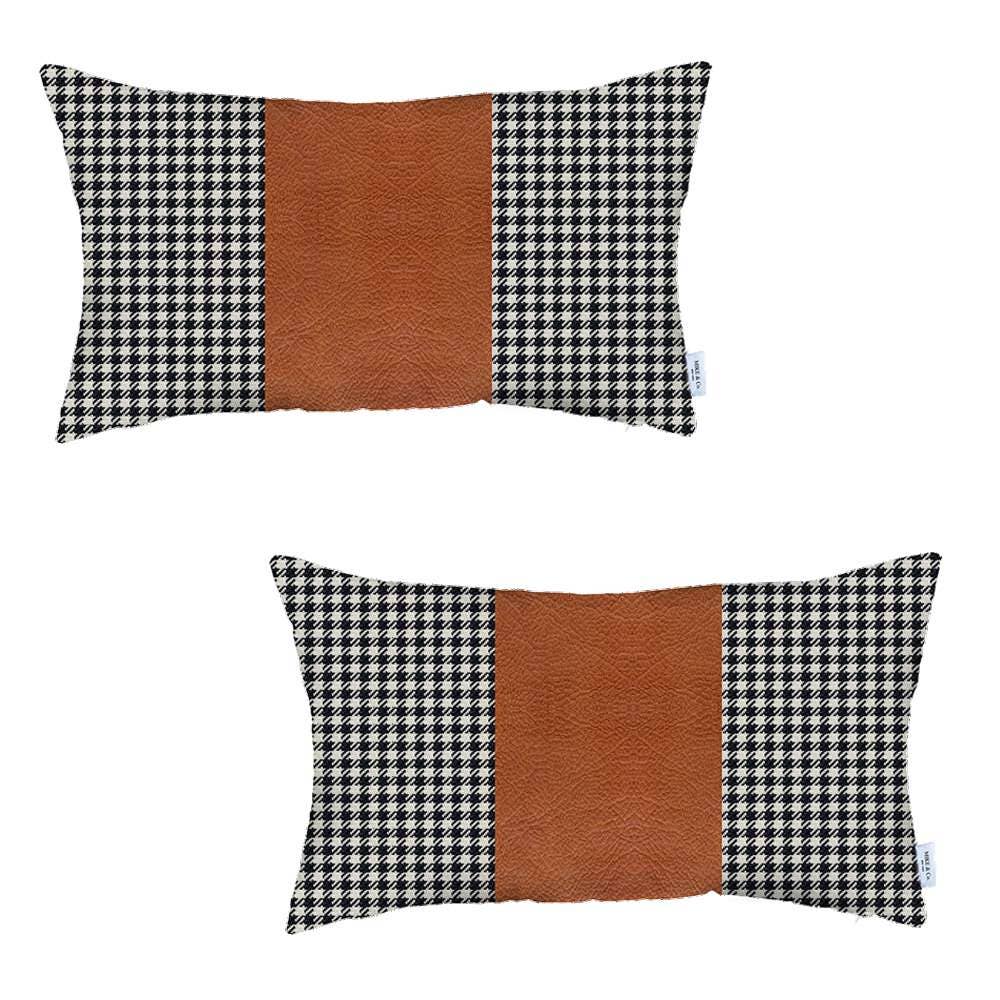 Boho-Chic Decorative Vegan Faux Leather Pillow