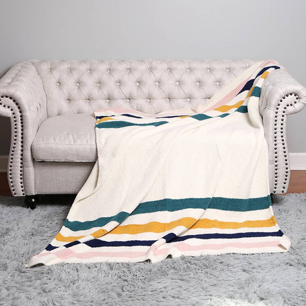 Multi-Striped Luxury Soft Throw Blanket