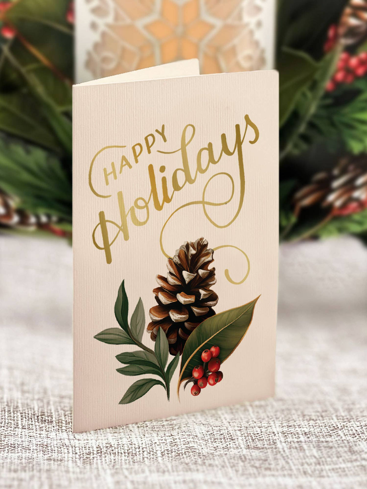 Holiday Candle with Lights Pop-up Greeting Card