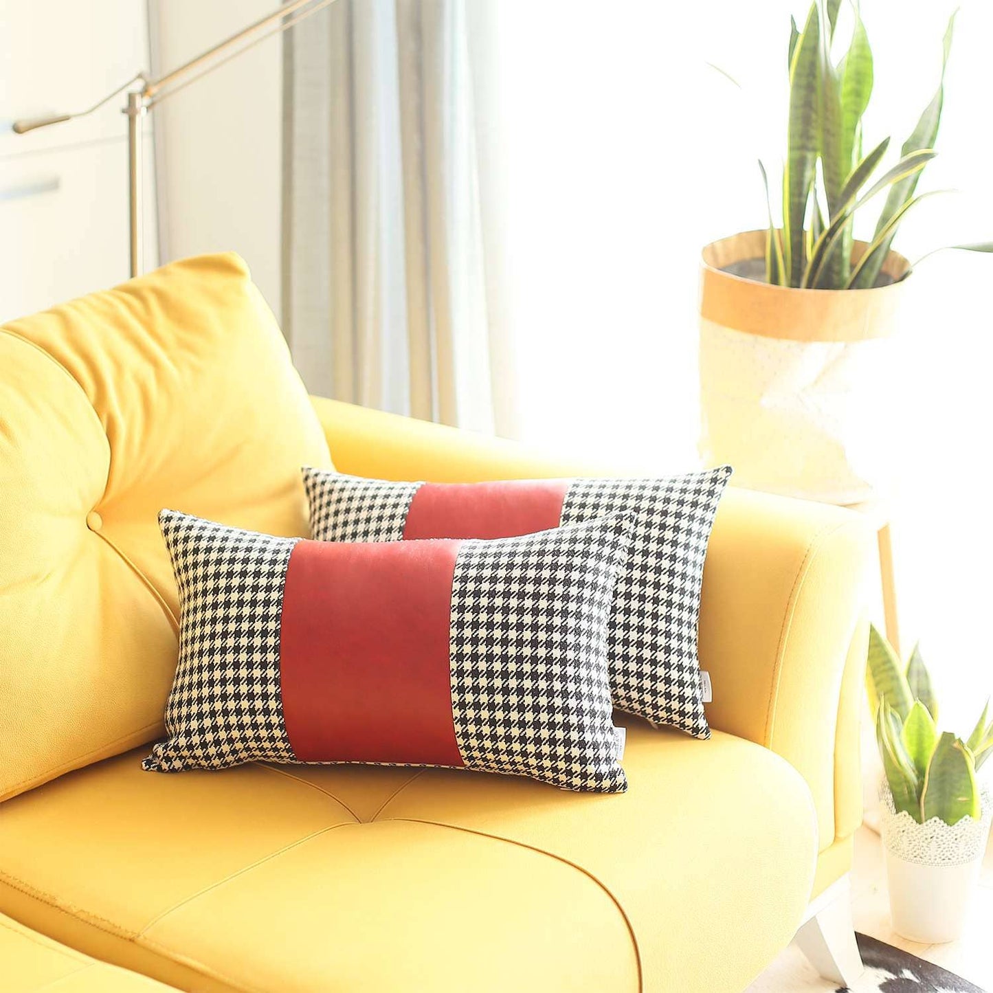 Boho-Chic Decorative Vegan Faux Leather Pillow