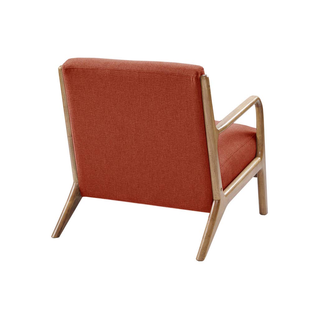 Scandinavian Elm Wood Spice Red Lounge Chair *