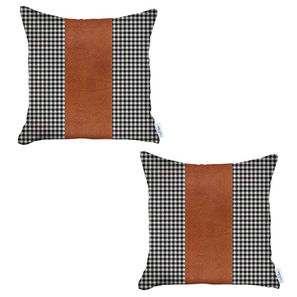 Boho-Chic Decorative Vegan Faux Leather Pillow