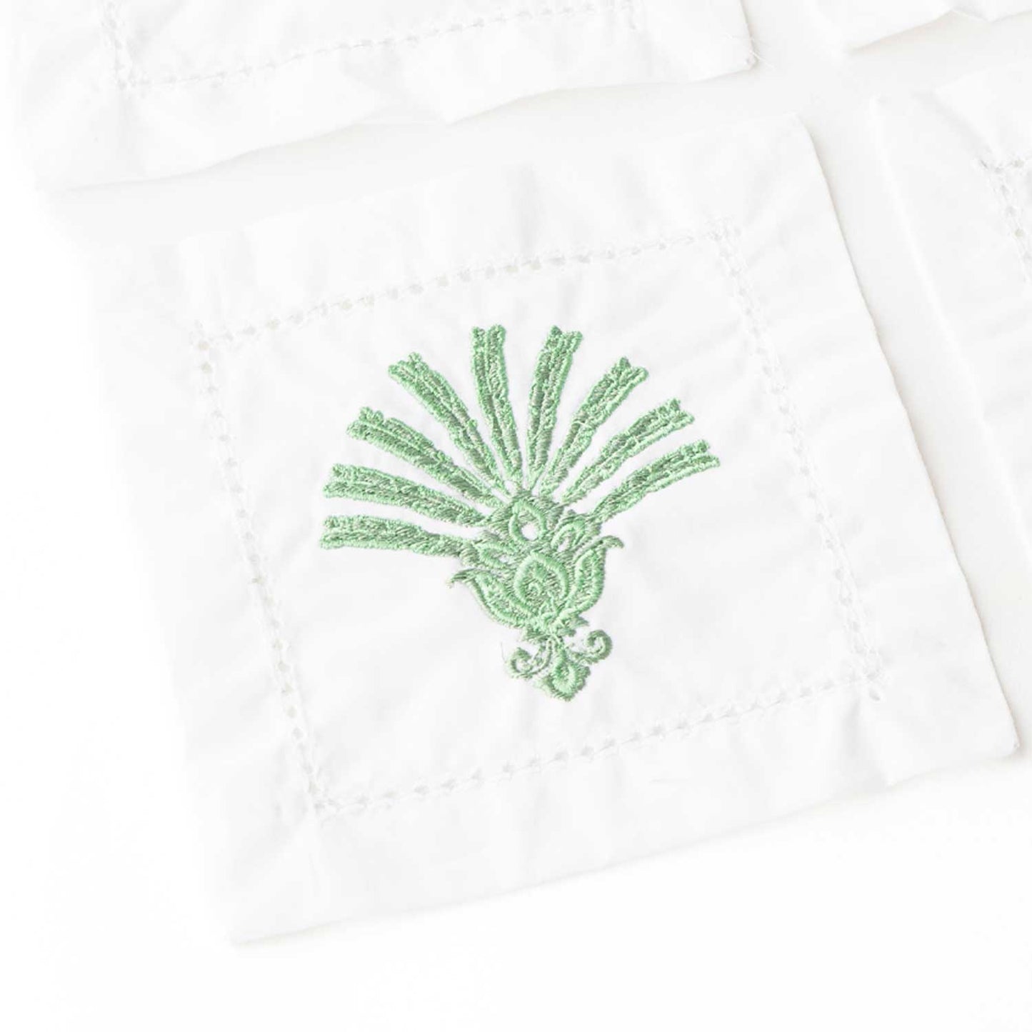 Deco Palm Embroidered Cocktail Napkin Set