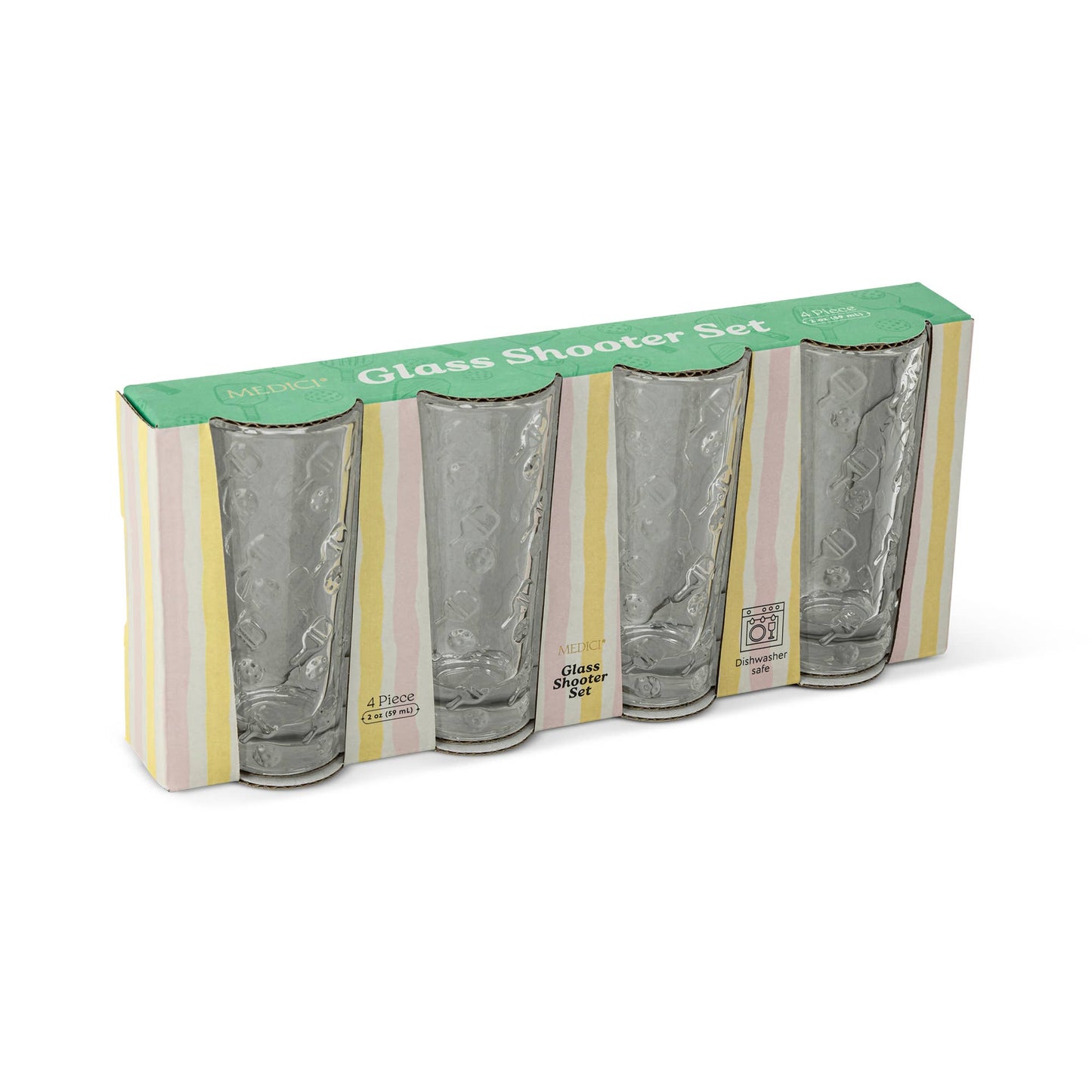 4pk 2oz Embossed Shooters - Pickleball