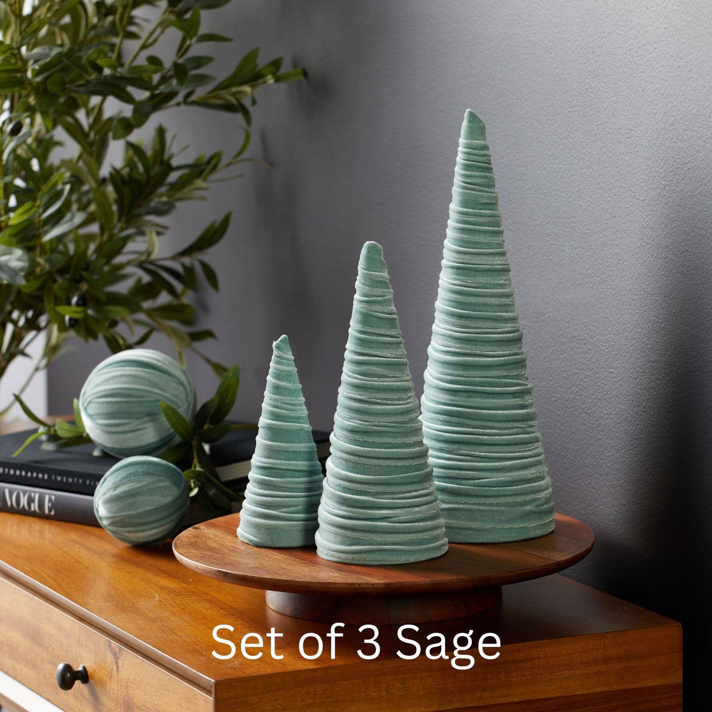Velvet Cones Set of 3