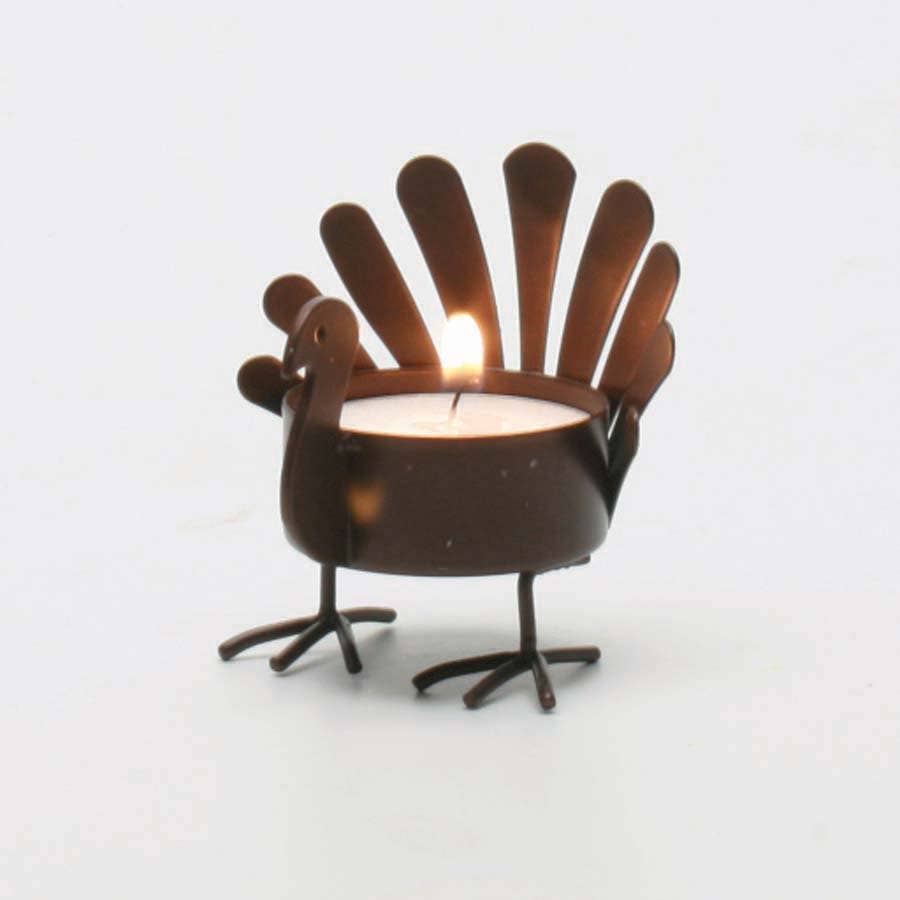 Standing Turkey Tealight Holder - Antique Bronze
