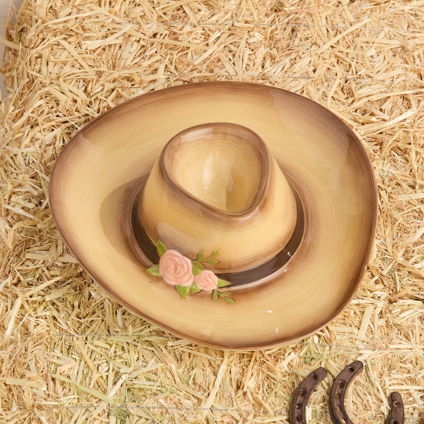 Rosewood Ranch 3-D Cowgirl Hat Chip & Dip 15.5" x 14" 8 oz