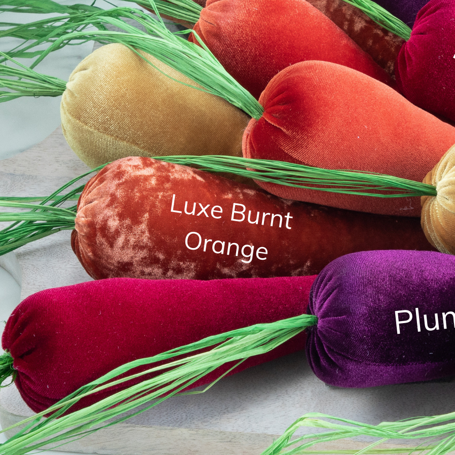 Lush Velvet Carrots Spring Basket Decor, Unique Wall Hanging