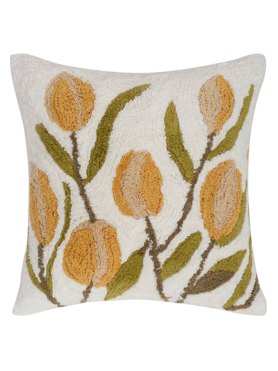 Hand-tufted Decorative Floral Throw Pillow