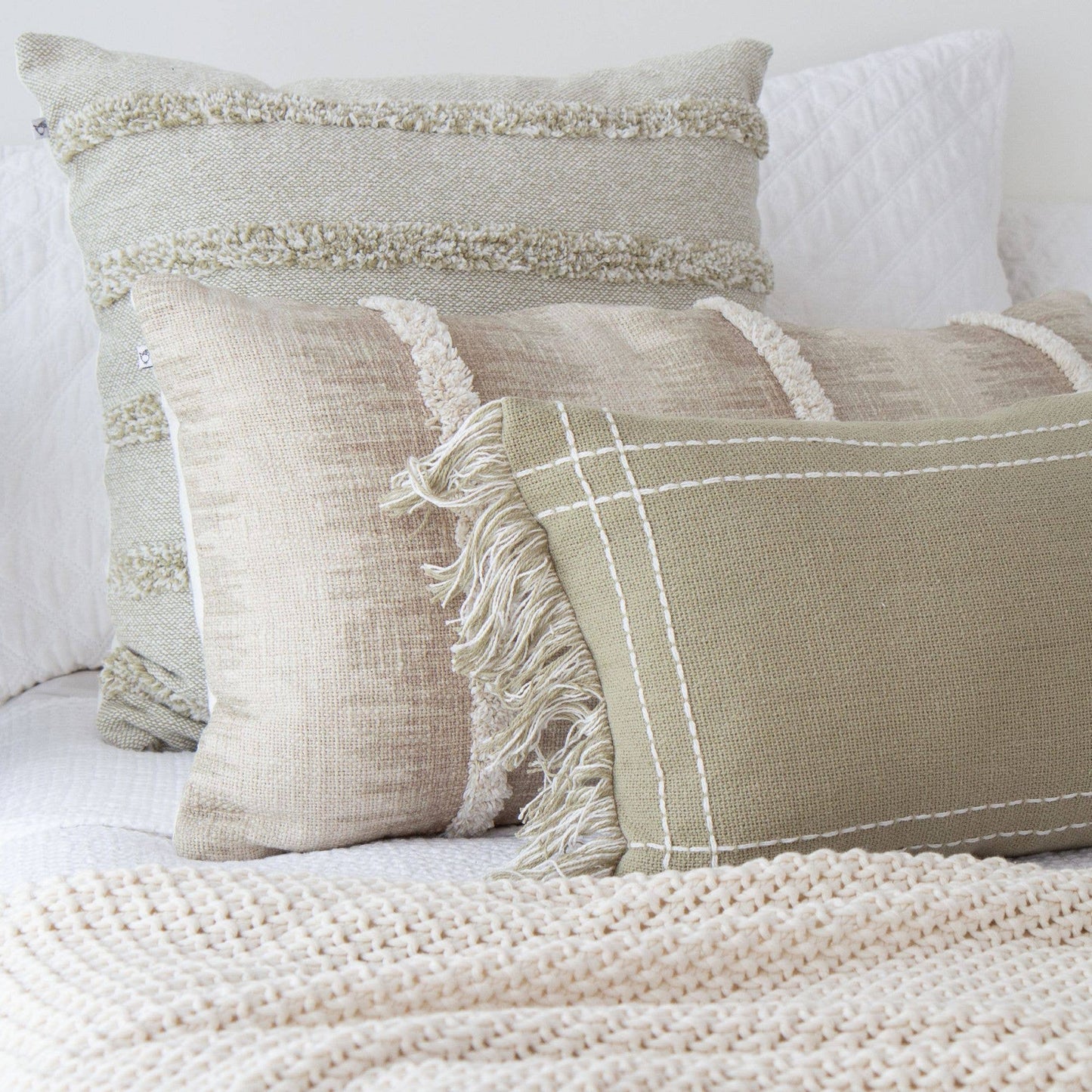 Layla Tufted Striped Pillow - Decorative, Textured