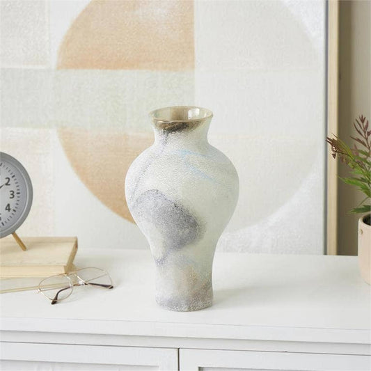 Distressed Frosted 'Marbled' Vase