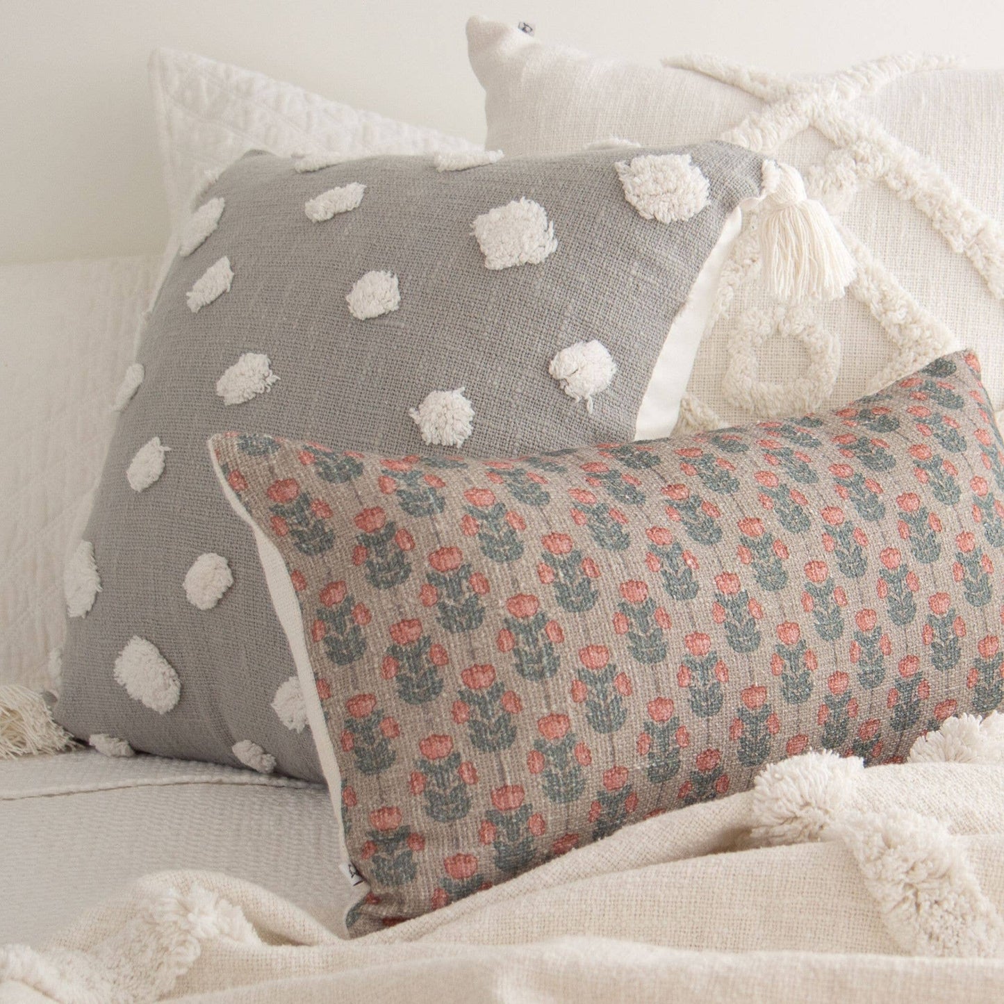 Lillee Polka Dot Shag Pillow