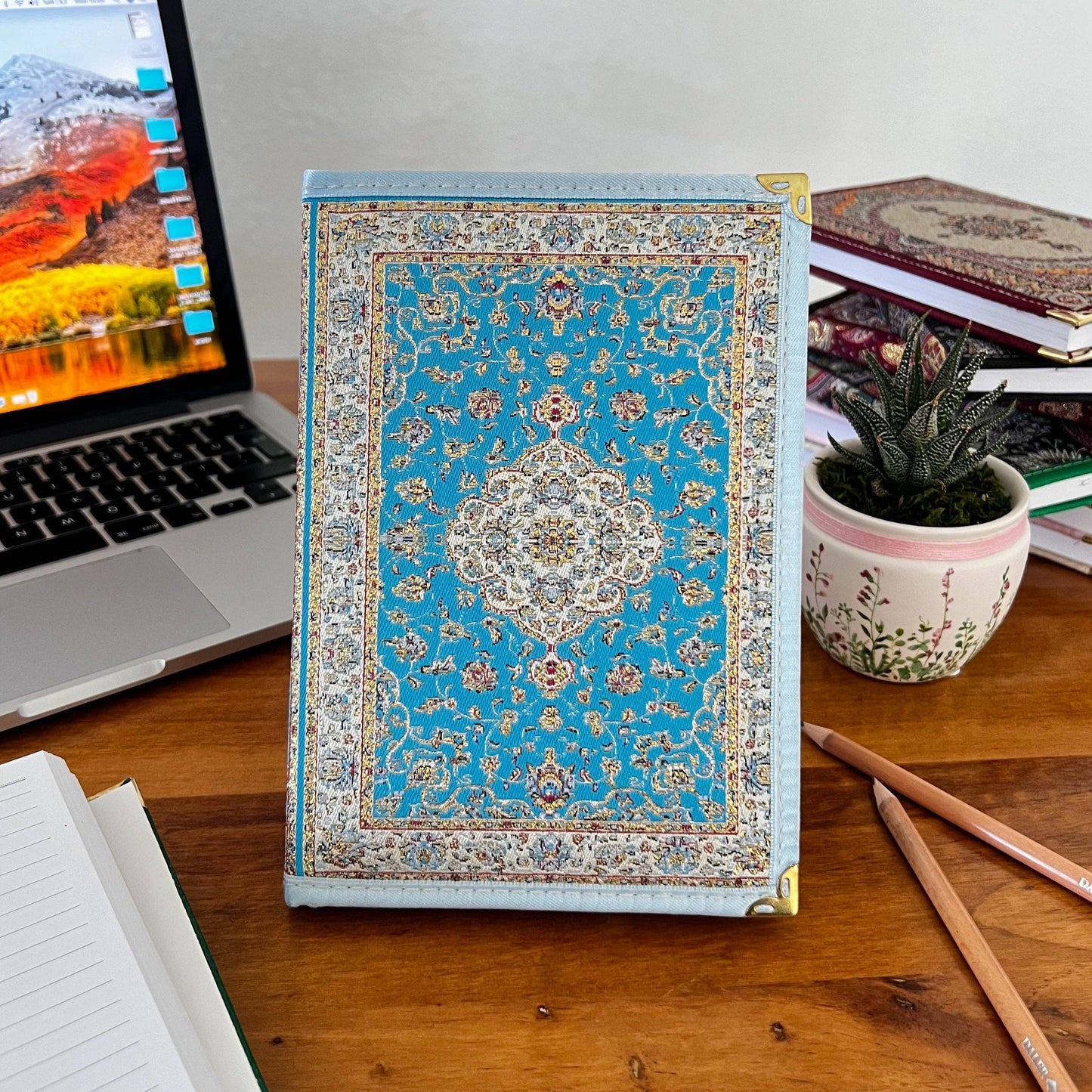 Handmade Notebook for Women, Fabric Journal, Cute Notebook