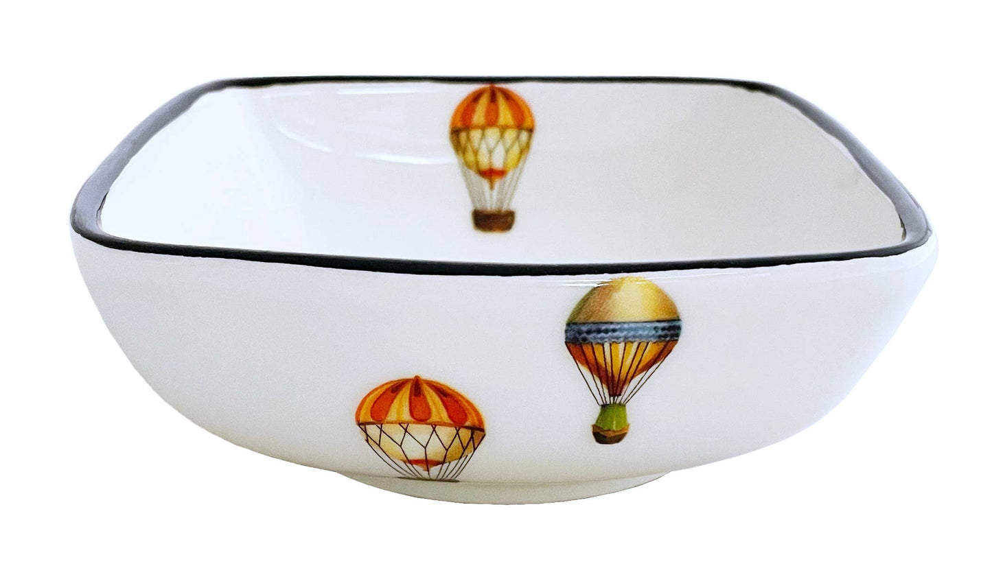 Up up and Away Hot Air Balloon Square Bowl