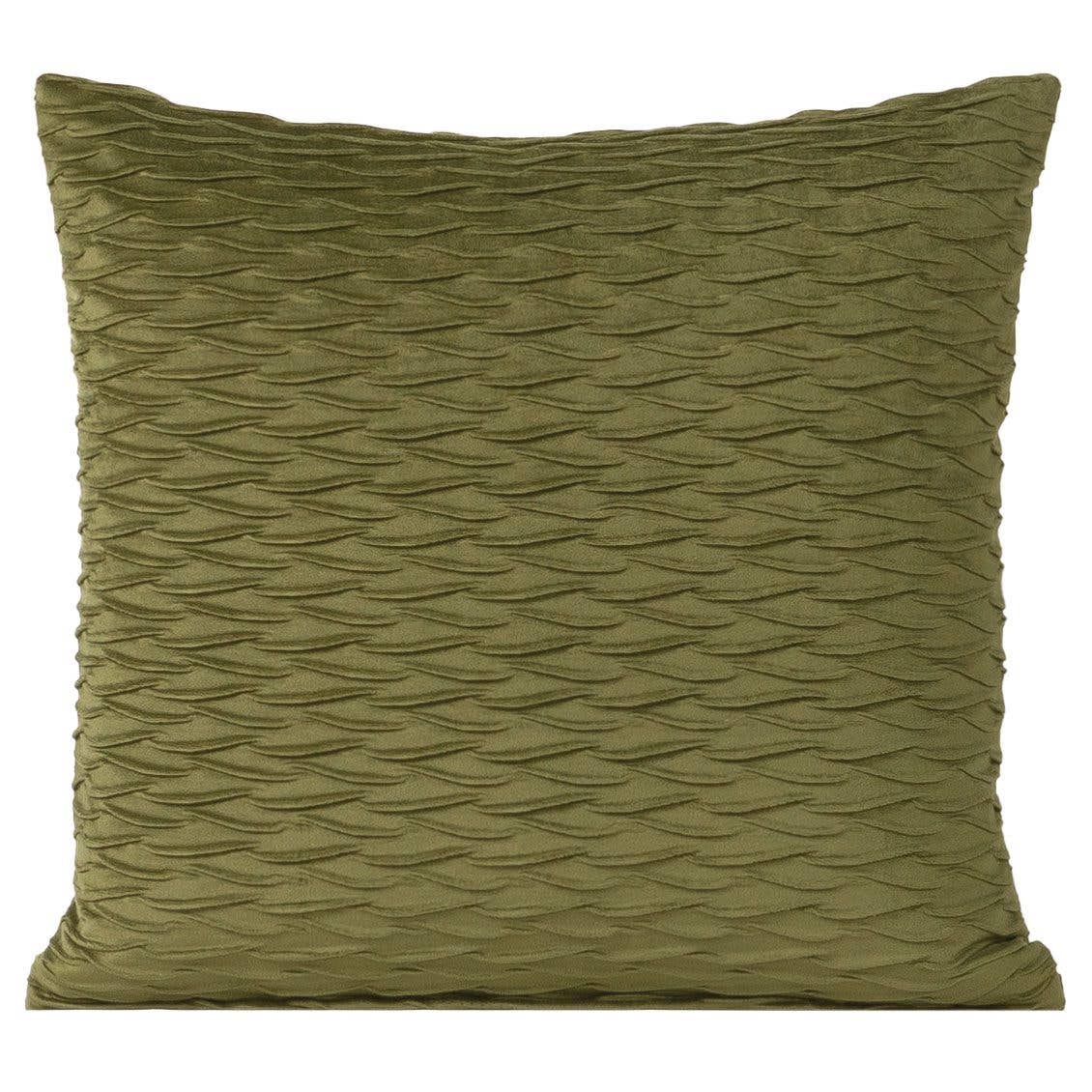 Siscovers Fluctuate Olive Pleated Velvet Throw Pillow