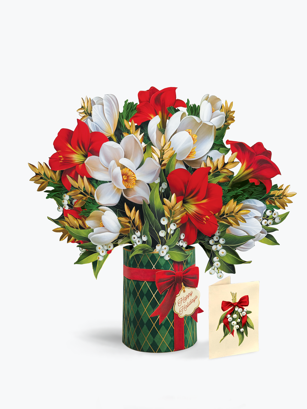 Golden Mistletoe Pop-Up Greeting Card
