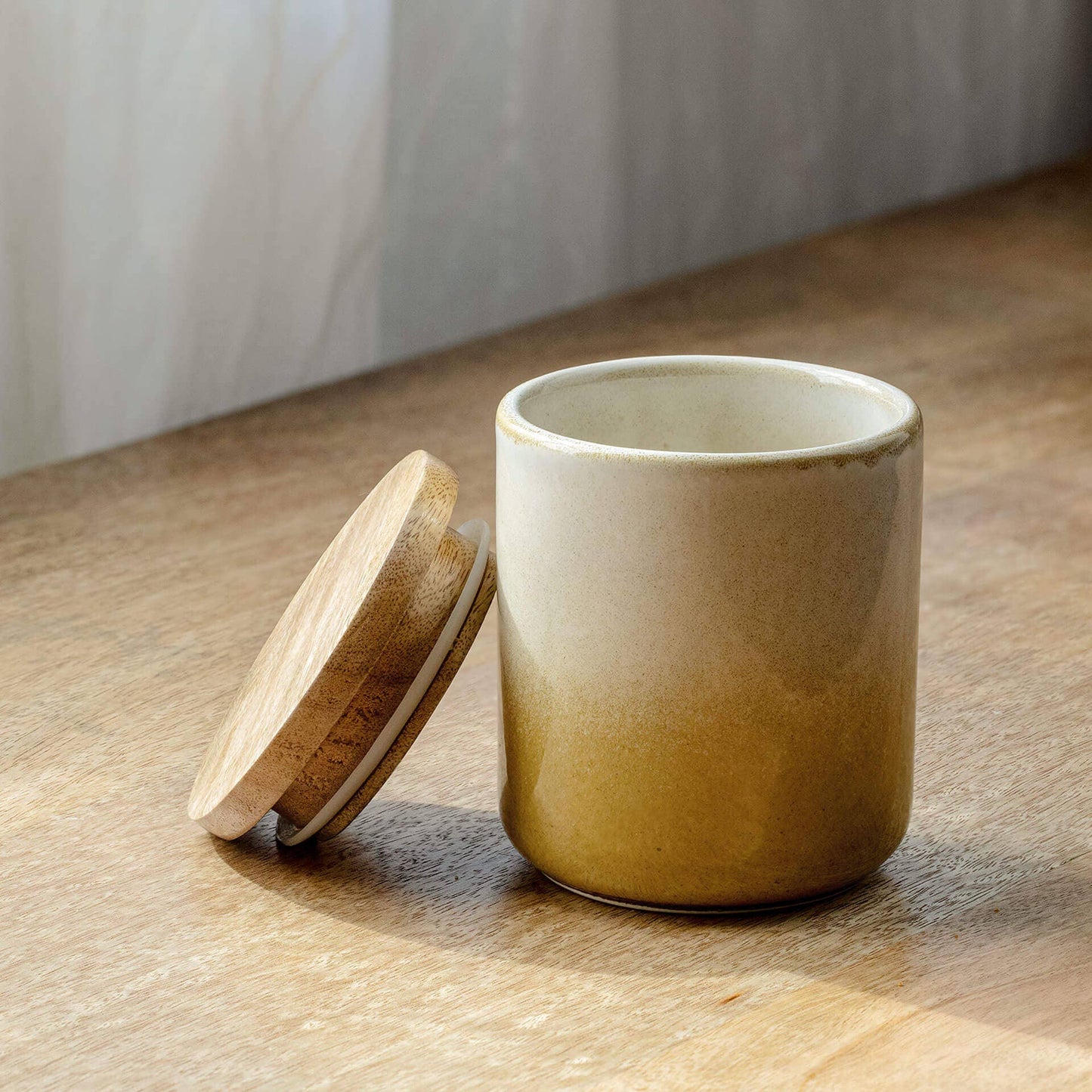 Manali Ceramic Jar w/ Lid in Ombre