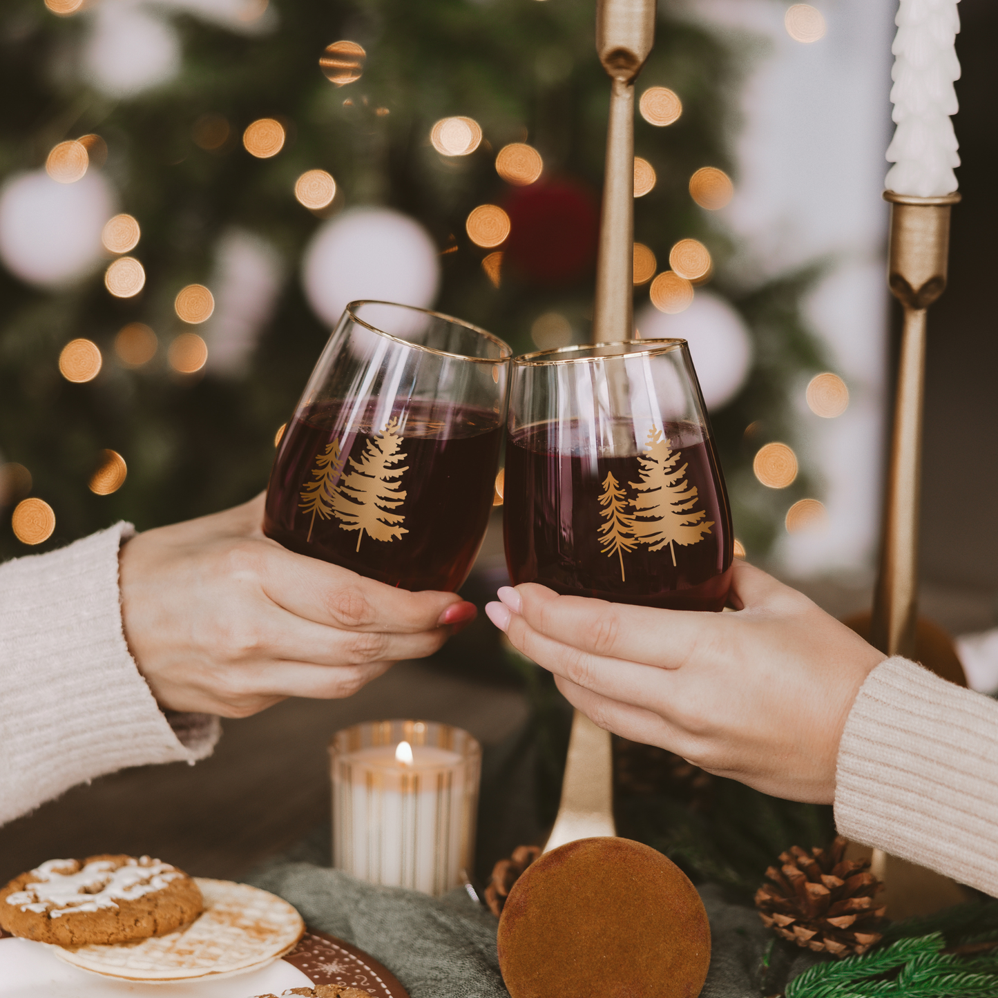 *NEW* Trees Stemless Wine Glasses, Boxed Set of 2