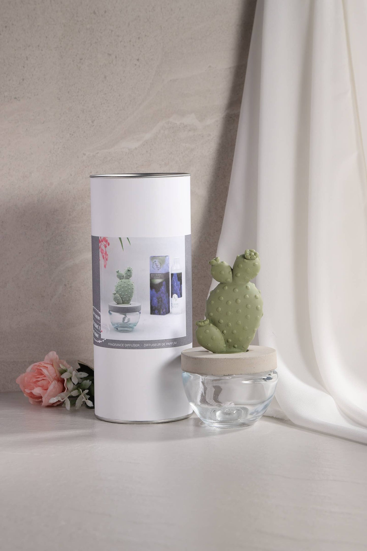 Cactus - Bunny Ear Cactus ceramic diffuser gift set - 100ml