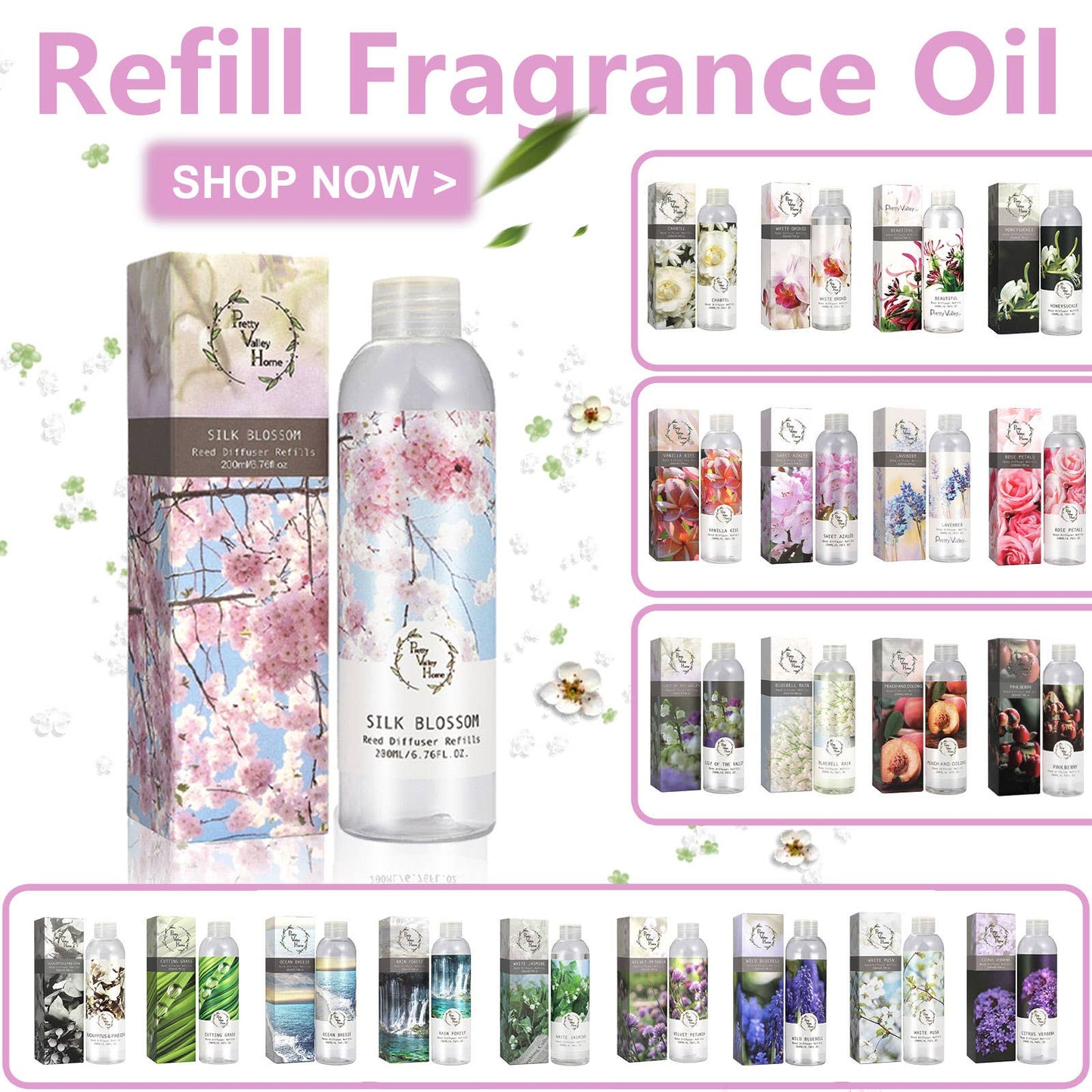Reed Diffuser Refill 200ml/6.76 Fl.Oz Fragrance Oil