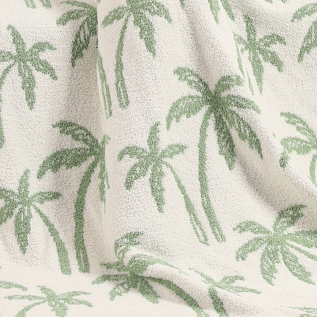 Palm Tree Pattern Sherpa Throw Blanket