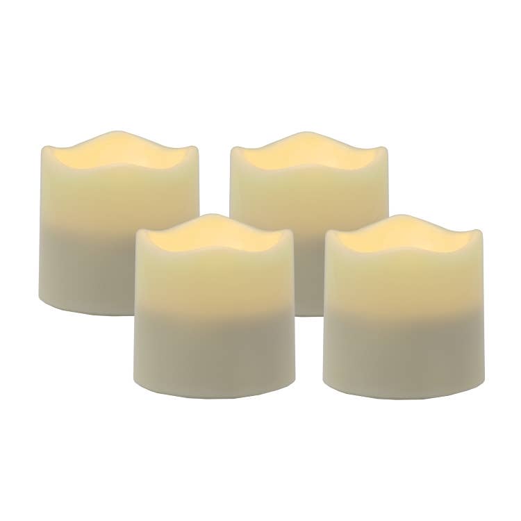 Flameless Resin LED Tea Light Candles with Timer 4-Pack