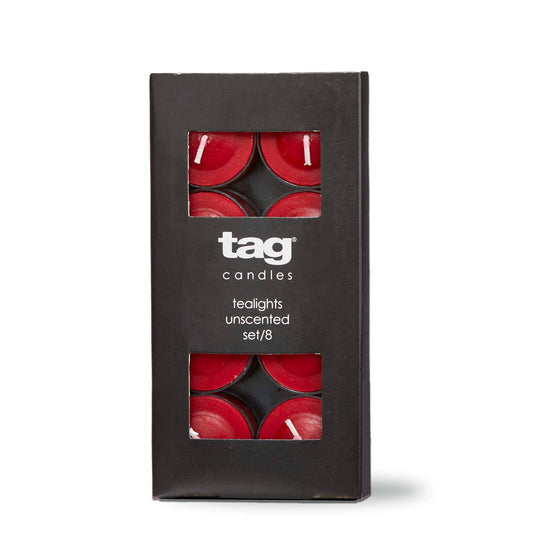 Color Studio Tealight Candles Paraffin Wax Set of 8 Cran