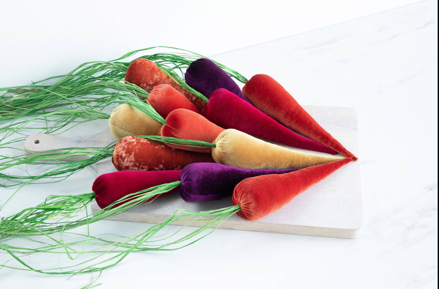 Lush Velvet Carrots Spring Basket Decor, Unique Wall Hanging