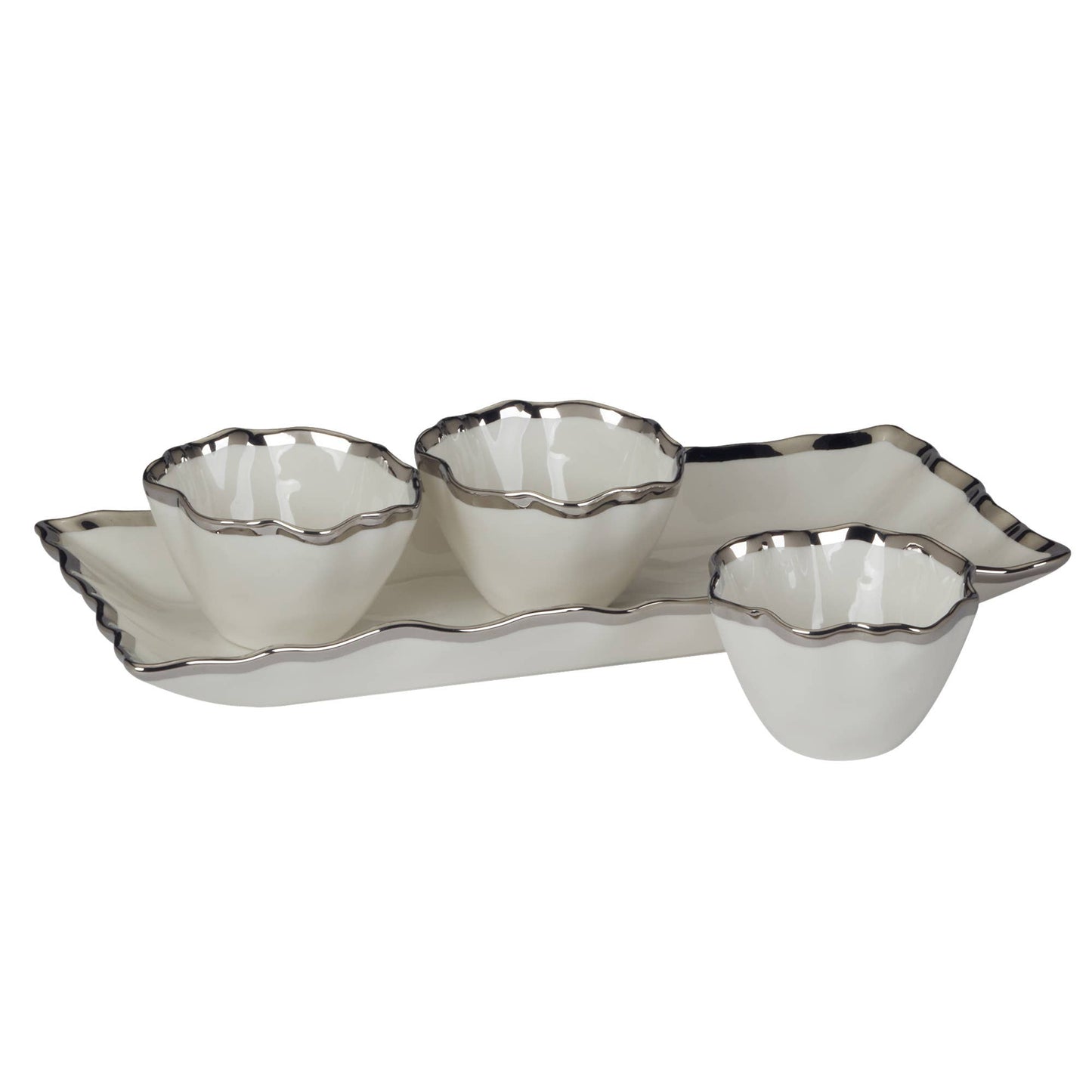 Regency Silver  4 pc. Tray w/Bowls 14in x 6.25in x 1.5in